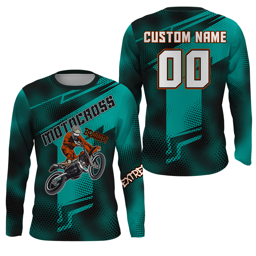 Custom Dirt Bike Jersey UPF30+ Men Kid Women Motocross Shirt Off-Road MX Racing Jersey XM21