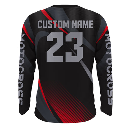 Motocross Racing Jersey UPF30+ Youth Men Women Kid Dirt Bike Shirt Red Motox Off-Road XM90