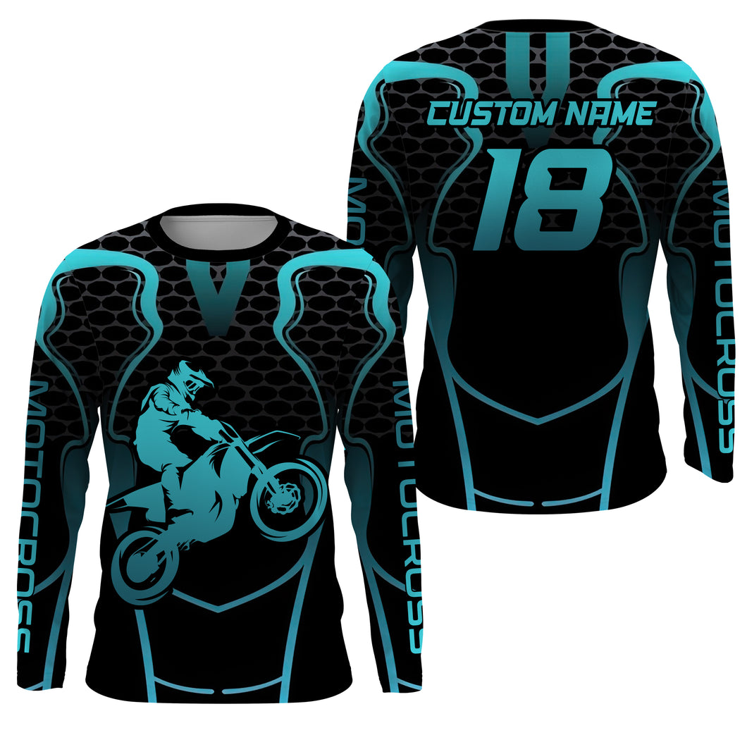 Racing Jersey Motocross Youth Blue UPF30+ Dirt Bike Off-Road MX Jersey Men Kid Motorcycle XM151