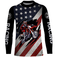 Load image into Gallery viewer, American Flag Motocross Jersey UPF30+ Patriotic Adult&amp;Kid MX Racing Jersey Custom Motorcycle Shirt XM94