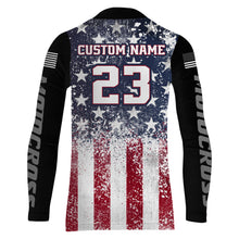 Load image into Gallery viewer, American Flag Motocross Jersey UPF30+ Youth Women Mens Kids Dirt Bike Shirt Patriotic Racing Jersey XM100