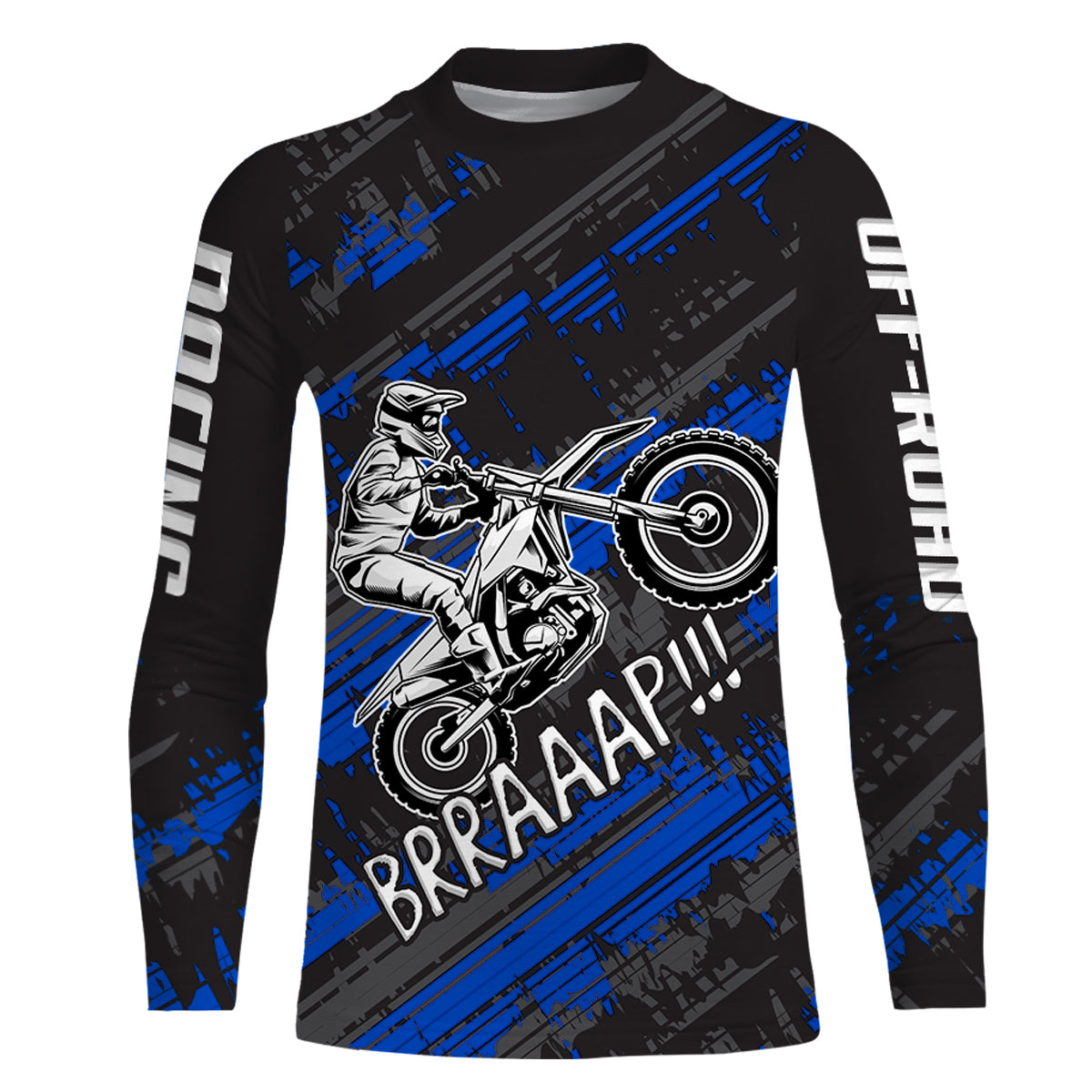 Kid Men Motocross Jersey Personalized Upf30+ Blue Dirt Bike Shirt MX Racing Jersey XM231