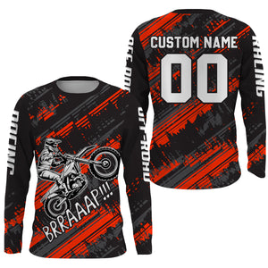 Kid Men Motocross Jersey Personalized Upf30 Red Dirt Bike Shirt MX Ra ChipteeAmz