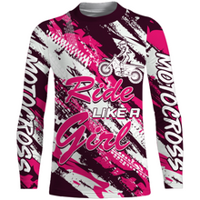 Load image into Gallery viewer, Pink Motocross Jersey Youth Racing UPF30+ Dirt Bike Shirt Girl Women Off-Road Motorcycle XM157