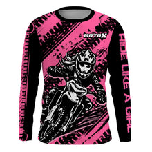 Load image into Gallery viewer, Personalized Pink MX Racing Jersey UPF30+ Dirt Bike Kid Women Motocross Girl Motorcycle Shirt XM158