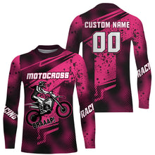 Load image into Gallery viewer, Pink Motocross Racing Jersey Youth UPF30+ Off-Road MX Racing Dirt Bike Shirt Biker Girl Women XM170