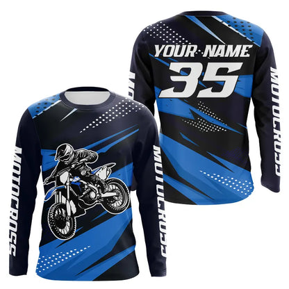 Blue Motocross Racing Jersey Men Women Kid Upf30+ Dirt Bike Shirt Youth Racing Jersey DNT84