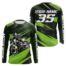 Load image into Gallery viewer, Green Motocross Racing Jersey Men Women Kid Upf30+ Dirt Bike Shirt Youth Racing Jersey DNT84