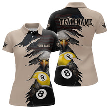 Load image into Gallery viewer, Personalized American Flag Eagle 8 &amp; 9 Billiard Jersey for Women Billiard Shirt Polo &amp; 1/4 Zip NNT38