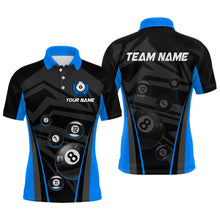 Load image into Gallery viewer, Blue Billiard Jersey Men 8 Ball Crown Billiard Custom Billiard Shirt for Men Billiard Team Jersey Polo &amp; 1/4 Zip NNT34