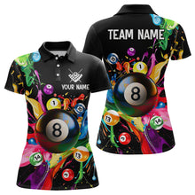 Load image into Gallery viewer, Colorful Ball Billiard Jersey Personalized Billiard Shirt for Women, Billiard Team Jersey Polo &amp; 1/4 Zip NNT31