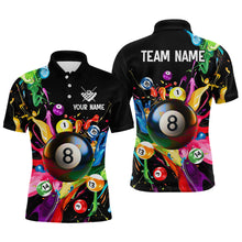 Load image into Gallery viewer, Colorful Ball Billiard Jersey Personalized Billiard Shirt for Men, Billiard Team Jersey Polo &amp; 1/4 Zip NNT31