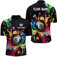 Load image into Gallery viewer, Colorful Ball Billiard Jersey Personalized Billiard Shirt for Men, Billiard Team Jersey Polo &amp; 1/4 Zip NNT31