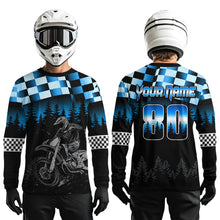 Load image into Gallery viewer, Blue Motocross Jersey Dirt Bike Jersey Kid Adult UPF30+ Custom Motocross Racing Jersey DNT56
