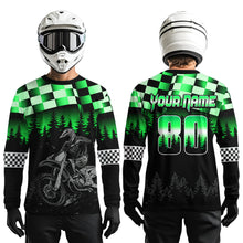 Load image into Gallery viewer, Green Motocross Jersey Dirt Bike Jersey Kid Adult UPF30+ Custom Motocross Racing Jersey DNT56