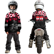 Load image into Gallery viewer, Red Motocross Jersey Dirt Bike Jersey Kid Adult UPF30+ Custom Motocross Racing Jersey DNT56