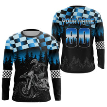 Load image into Gallery viewer, Blue Motocross Jersey Dirt Bike Jersey Kid Adult UPF30+ Custom Motocross Racing Jersey DNT56