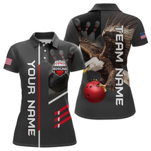 Load image into Gallery viewer, Personalized US Flag Eagle Bowling Shirt Bowling Jersey for Women Polo &amp; 1/4 Zip Shirt Team League HNT24