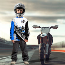 Load image into Gallery viewer, Blue Motocross Shirts Racing UPF30+Custom Dirt Bike Jersey Off-Road Shirt Kid Men Women DNT73