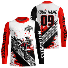 Load image into Gallery viewer, Red Motocross Shirts Racing UPF30+Custom Dirt Bike Jersey Off-Road Shirt Kid Men Women DNT73
