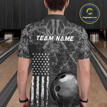 Load image into Gallery viewer, Custom Eagle US Flag Bowling Men Bowling Shirt Polo &amp; Quarter-Zip Bowling Team Jerseys HNT87