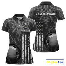 Load image into Gallery viewer, Custom Eagle US Flag Bowling Women Bowling Shirt Polo &amp; Quarter-Zip Bowling Team Jerseys HNT87