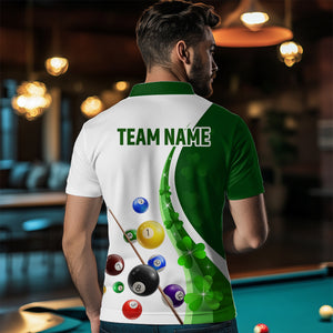 St Patrick Day Funny Ball Billiards Shirt Men Polo & 1/4 Zip Shirts Billiard Team NNT16