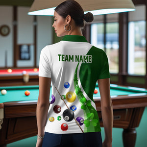 St Patrick Day Funny Ball Billiards Shirt Women Polo & 1/4 Zip Shirts Billiard Team NNT16