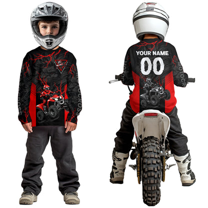 Custom Red Lion ATV Motocross Jersey Racing Shirts Off-Road Jersey Kid Men Women UPF30+ DNT24