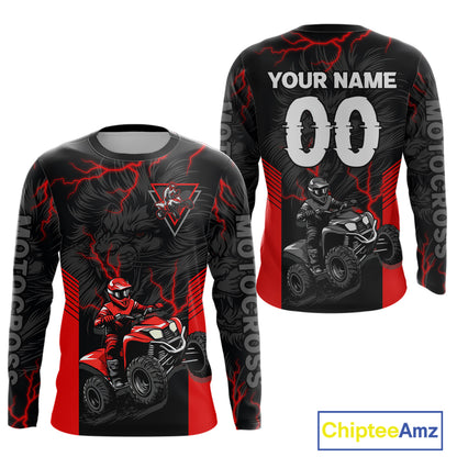 Custom Red Lion ATV Motocross Jersey Racing Shirts Off-Road Jersey Kid Men Women UPF30+ DNT24