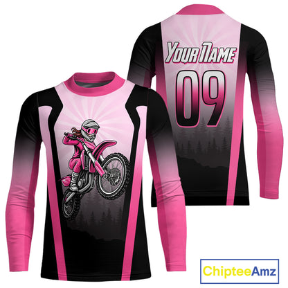 Girl Motocross Shirts Kid Adult Purple Motocross MX Off-Road Motocycle Shirt UPF30+ DNT66