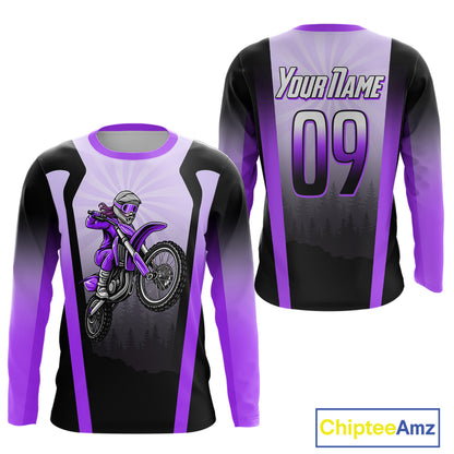 Girl Motocross Shirts Kid Adult Pink Motocross MX Off-Road Motocycle Shirt UPF30+ DNT66
