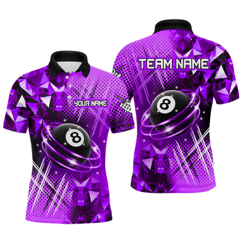 Purple Billiard Shirt 8 Ball Billiard Jersey for Men Billiard Gifts for Men Polo & 1/4 Zip NNT25