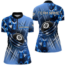 Load image into Gallery viewer, Blue Billiard Shirt 8 Ball Billiard Jersey for Women Billiard Gifts for Women Polo &amp; 1/4 Zip NNT25