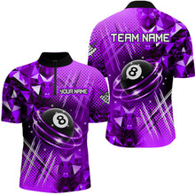 Load image into Gallery viewer, Purple Billiard Shirt 8 Ball Billiard Jersey for Men Billiard Gifts for Men Polo &amp; 1/4 Zip NNT25