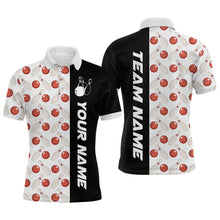Load image into Gallery viewer, White Bowling Pattern Custom Men Bowling Polo &amp; Quarter-Zip Shirts Bowling Team Jerseys HNT45