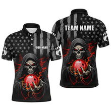 Load image into Gallery viewer, Skull Bowling Shirts Custom Name Bowling Jersey for Men Polo &amp; Quarter Zip Team Bowling Shirts Unisex HNT04