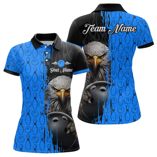 Blue Eagle Bowling Custom Women Bowling Shirt Polo & Quarter-Zip Bowling Team Jerseys HNT49