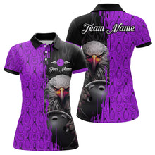Load image into Gallery viewer, Purple Eagle Bowling Custom Women Bowling Shirt Polo &amp; Quarter-Zip Bowling Team Jerseys HNT49