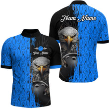 Load image into Gallery viewer, Blue Eagle Bowling Custom Men Bowling Shirt Polo &amp; Quarter-Zip Bowling Team Jerseys HNT49