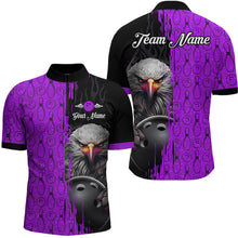 Load image into Gallery viewer, Purple Eagle Bowling Custom Men Bowling Shirt Polo &amp; Quarter-Zip Bowling Team Jerseys HNT49
