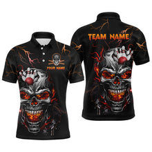 Load image into Gallery viewer, Personalized Thunder Bowling Jerseys Men Polo &amp; 1/4 Zip Shirt Funny Skull Bowling Shirt for Men Bowling Jersey HNT01