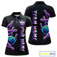Load image into Gallery viewer, Neon Bowling Custom Women Bowling Shirt Polo &amp; Quarter-Zip Bowling Team Jerseys HNT70