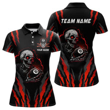 Load image into Gallery viewer, Personalized Skull Billiard Team Jerseys Billiard Shirts for Women Polo &amp; 1/4 Zip Shirts NNT43