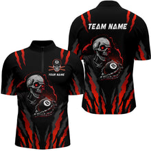 Load image into Gallery viewer, Personalized Skull Billiard Team Jerseys Billiard Shirts for Men Polo &amp; 1/4 Zip Shirts NNT43
