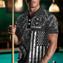 Load image into Gallery viewer, US Flag Eagle Billiard Jerseys 8 Ball Pool Billiard for Men Billiard Shirts Polo &amp; 1/4 Zip NNT04