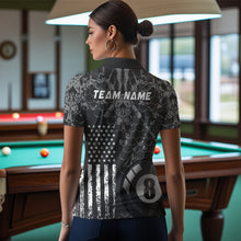 Load image into Gallery viewer, US Flag Eagle Billiard Jerseys 8 Ball Pool Billiard for Women Billiard Shirts Polo &amp; 1/4 Zip NNT04