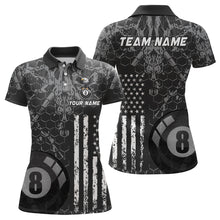 Load image into Gallery viewer, US Flag Eagle Billiard Jerseys 8 Ball Pool Billiard for Women Billiard Shirts Polo &amp; 1/4 Zip NNT04