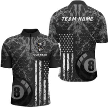Load image into Gallery viewer, US Flag Eagle Billiard Jerseys 8 Ball Pool Billiard for Men Billiard Shirts Polo &amp; 1/4 Zip NNT04