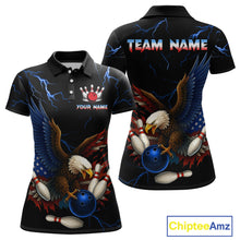 Load image into Gallery viewer, Blue Thunder US Flag Eagle Bowling Shirts for Women Team Bowling Polo &amp; Quarter-Zip HNT96